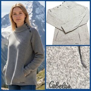 Cabela’s Button Neck Pullover Cozy Soft Fabric Size Large